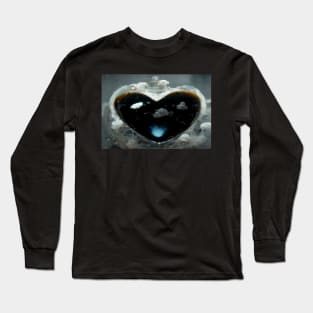 Black Broken Heart Art in Sunset /  Broken Hearts Unwind Designs Long Sleeve T-Shirt